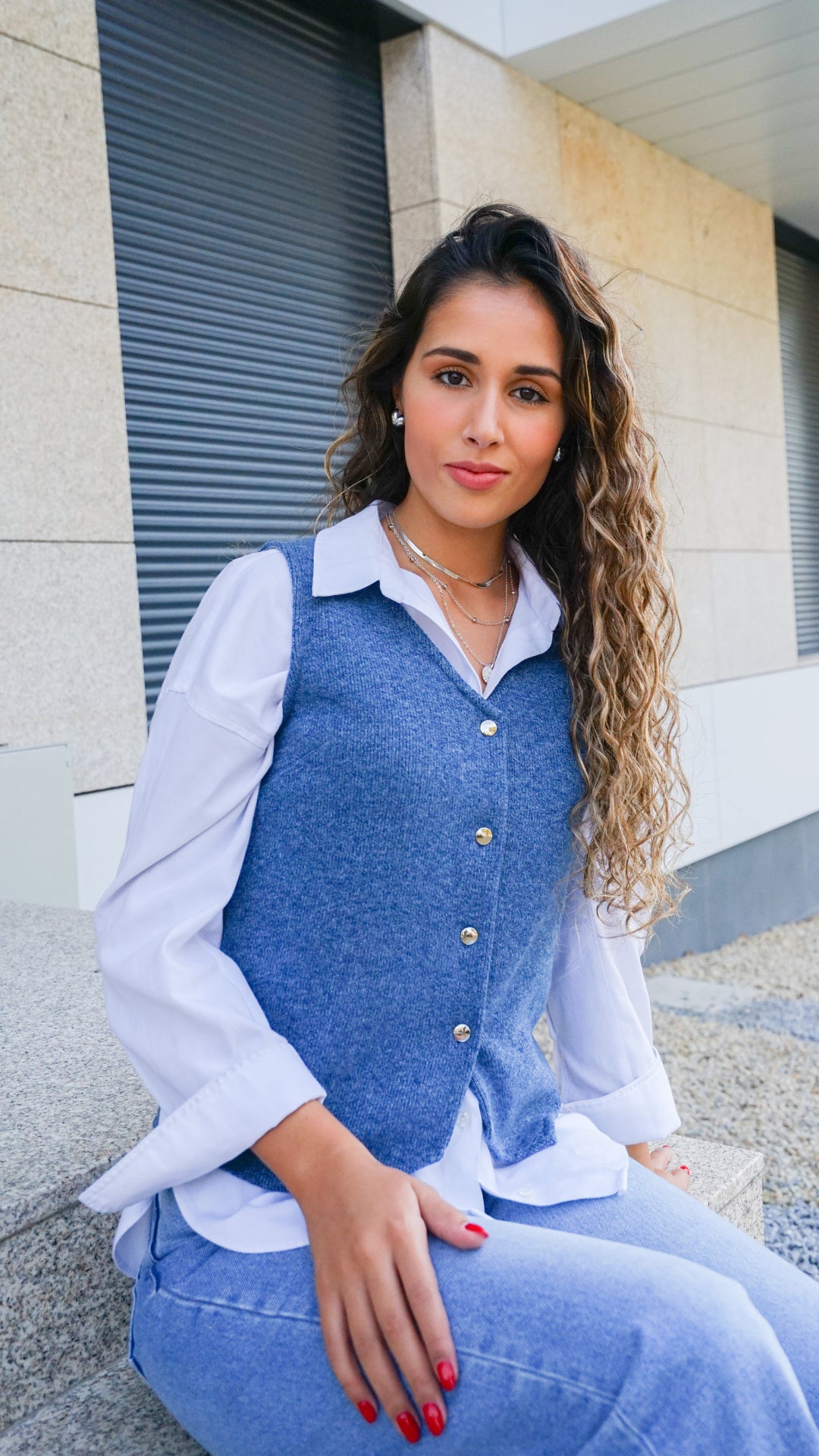 Colete de Malha Azul