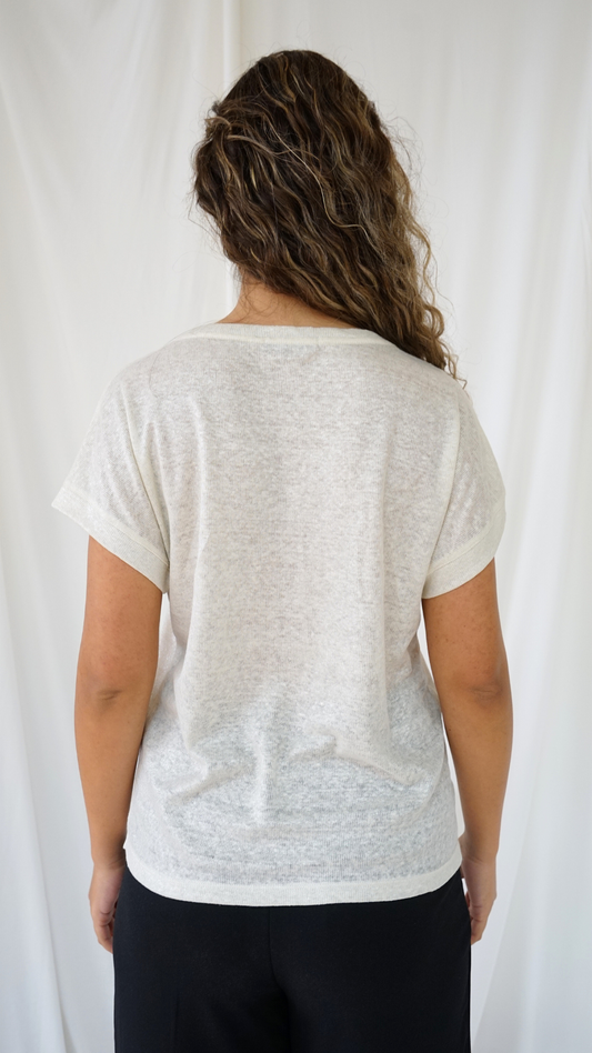 T-shirt Linnen decote redondo