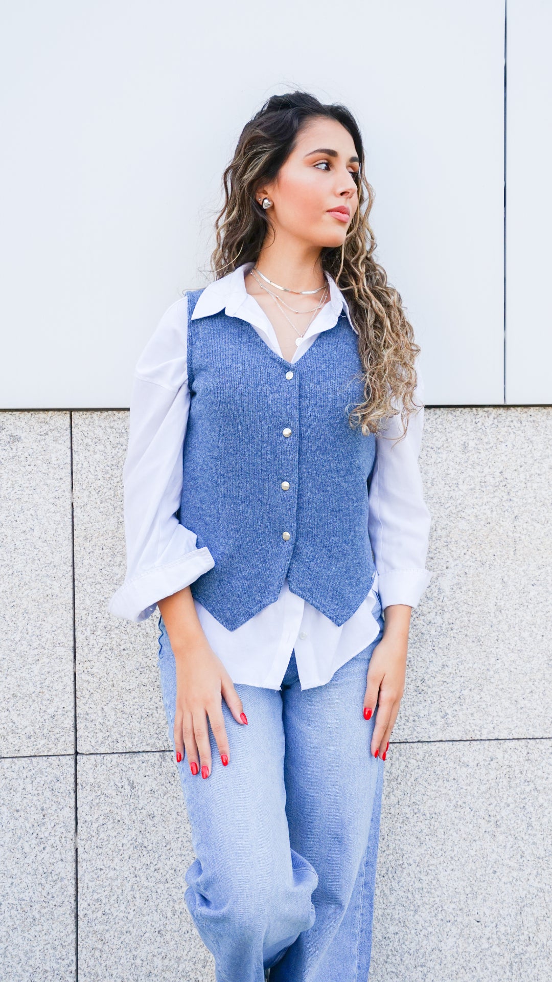 Colete de Malha Azul