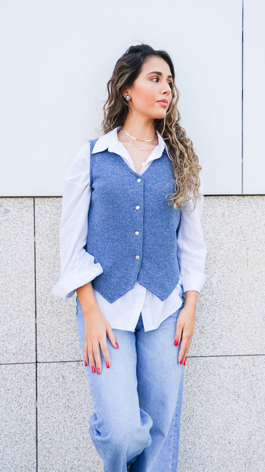 Colete de Malha Azul