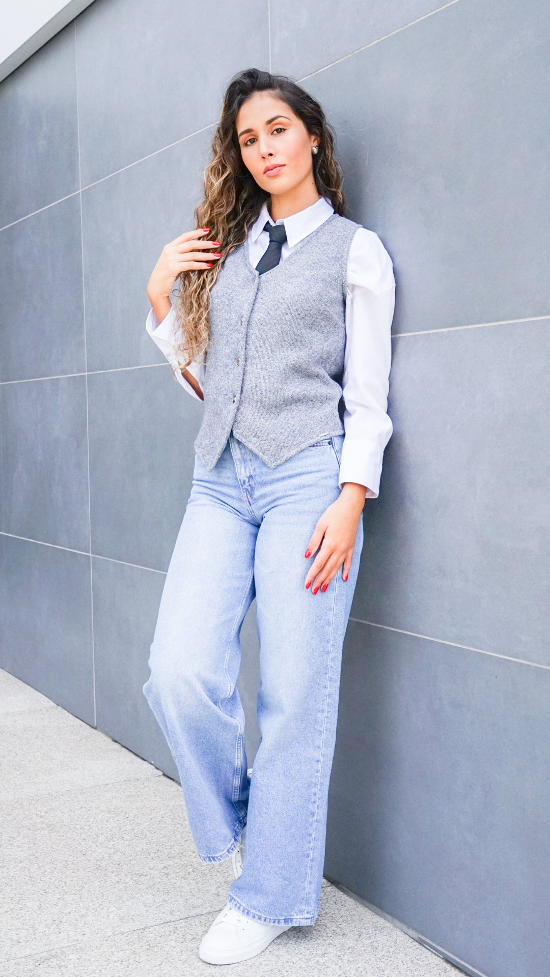 Colete de Malha Cinza