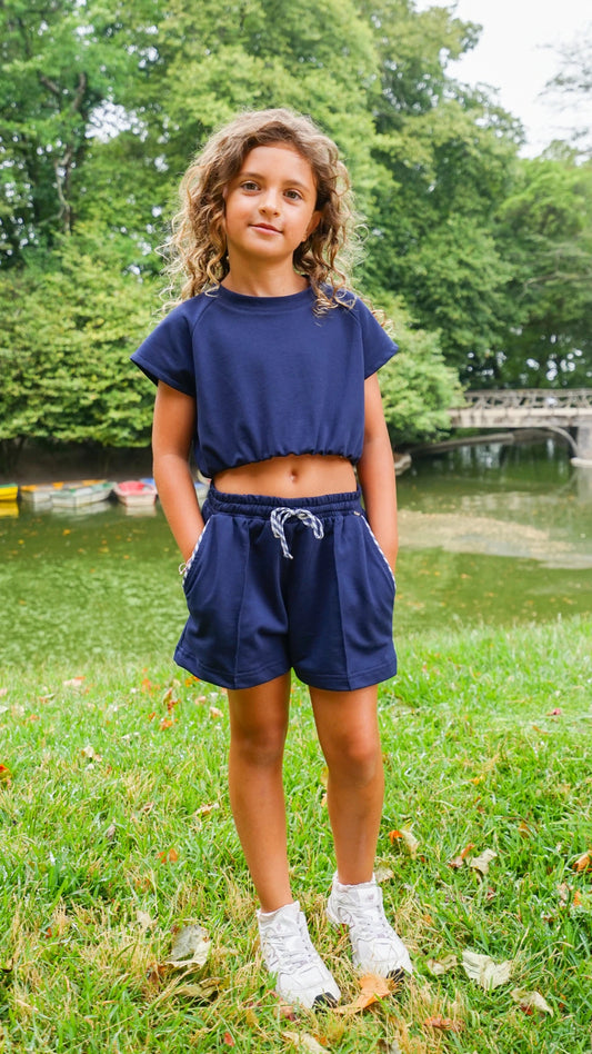 Conjunto Siena Menina azul marinho