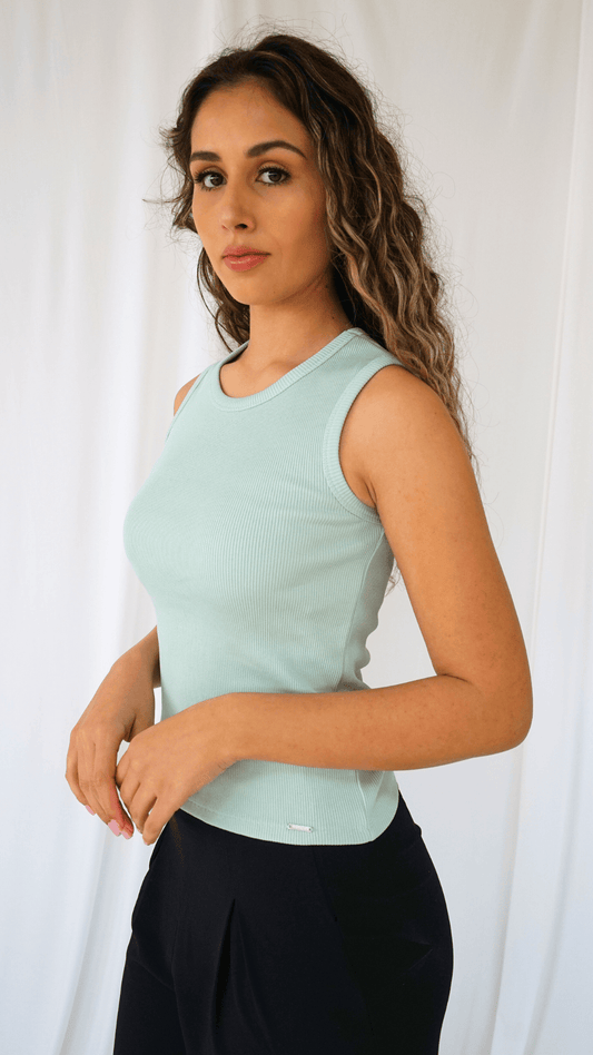 Top de malha verde